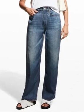 Rag & Bone Liquid Miramar Logan Wide-Leg Sweatpant Jeans 27